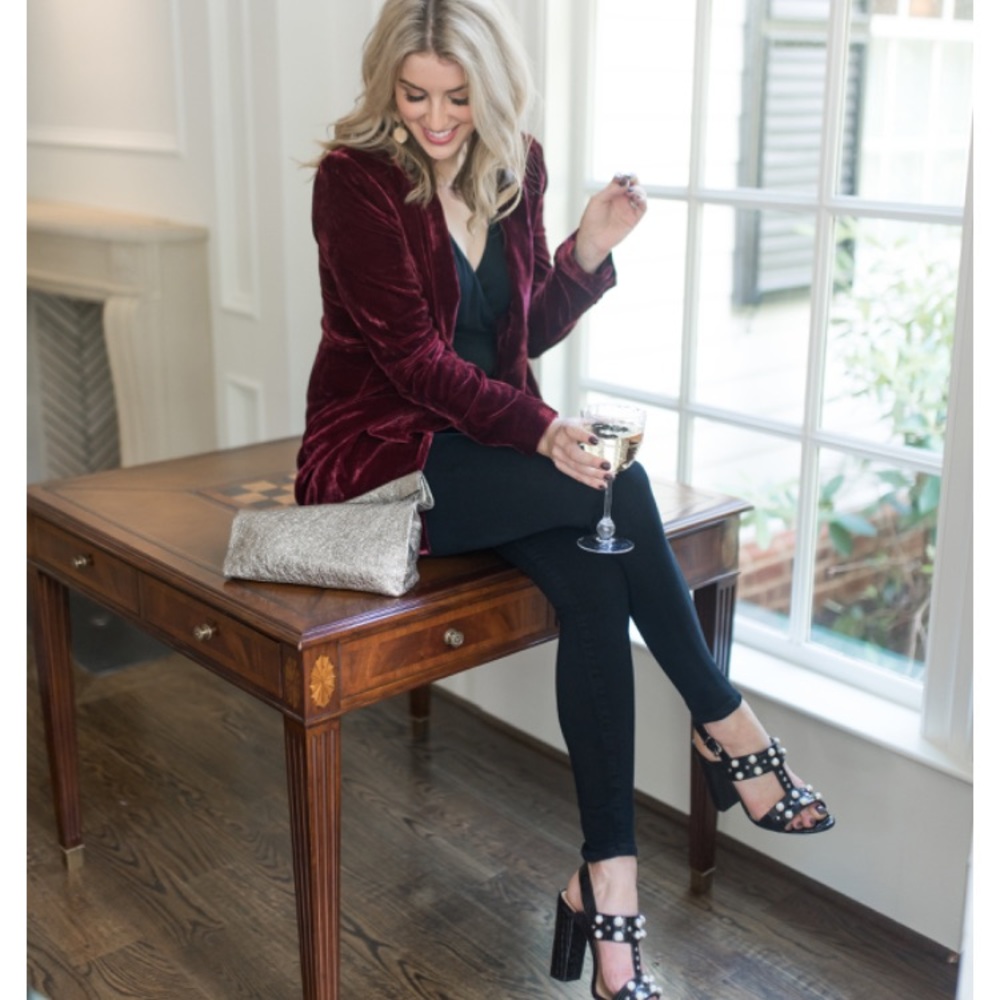 American Eagle purple velvet blazer jacket